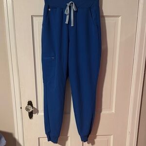 Figs Technical Collection Scrub Drawstring Blue Jogger Pants Size Small Stretch